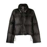 Michael Kors Svart Eco Puffer Jacka för Kvinnor Black, Dam