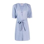 Tommy Hilfiger Midi Dresses Blue, Dam