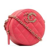 Chanel Vintage Pre-owned Laeder axelremsvskor Pink, Dam