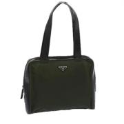 Prada Vintage Pre-owned Tyg totevskor Green, Dam