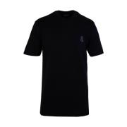 Emporio Armani Svart Broderad T-Shirt Black, Herr