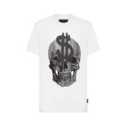 Philipp Plein Skull Print Bomull Jersey T-shirt White, Herr