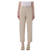 Dondup Cropped Trousers Beige, Dam