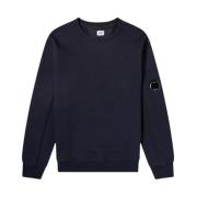 C.p. Company Diagonal Fleece Crew Neck Sweatshirt Blue, Herr