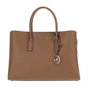 Michael Kors Läder Toteväska med Logotypcharm Brown, Dam