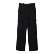 Desigual Straight Trousers Black, Dam