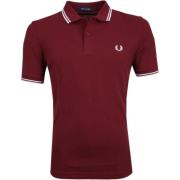 Fred Perry Dubbelrandig Piqué Pikétröja Red, Herr