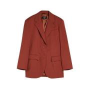 Max Mara Weekend Strukturerad Ull Blazer Brown, Dam