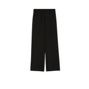 Max Mara Weekend Elegant Ullblandade Wide Leg Byxor Black, Dam