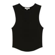 Agolde Svart Nova Cropped Tanktop Black, Dam