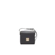 Max Mara Fyrkantig läder crossbody väska Aw22 Black, Dam