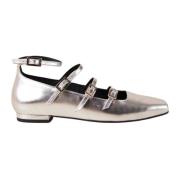 ALOHAS Silverläder Ballet Flats Gray, Dam