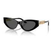 Versace Cat-Eye Solglasögon med Mörkgrå Lins Black, Dam