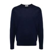 John Smedley Round-neck Knitwear Blue, Herr