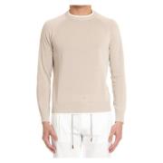 Eleventy Sand Bomull Crewneck Sweater Beige, Herr