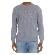 Gran Sasso Round-neck Knitwear Blue, Herr