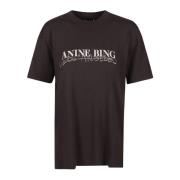 Anine Bing Casual Doodle Walker Tee Black, Dam