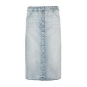 Courrèges Blå Denim Multiflex Kjol Blue, Dam