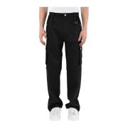 Les Hommes Straight Trousers Black, Herr