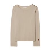 Busnel Round-neck Knitwear Beige, Dam