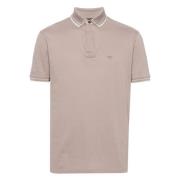 Emporio Armani Bomullspolotröja med broderat logotyp Beige, Herr