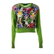 Dolce & Gabbana Blommor Patch Jumper för kvinnor Multicolor, Dam