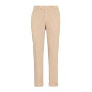 Brunello Cucinelli Italiensk Passform Bomull Gabardin Byxor Beige, Her...