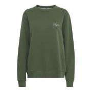 Ball Lyxig Sweatshirt med Broderad Detalj Green, Dam