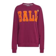 Ball Magenta Broderad Sweatshirt Red, Dam