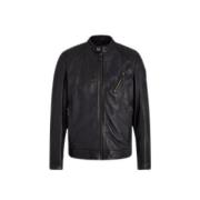 Belstaff Svart läder bikerjacka V Racer Black, Herr