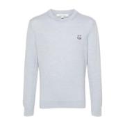 Maison Kitsuné Round-neck Knitwear Gray, Herr