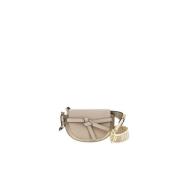 Loewe Gate Dual Mini Jacquard och Läder Väska Beige, Dam