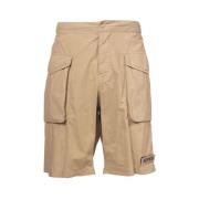 Aspesi Cargo Bomull Bermuda Shorts Beige, Herr