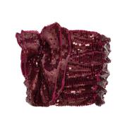 Rotate Birger Christensen Bordeaux Ruffle Paljett Crop Top Brown, Dam