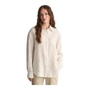 Gant Randig Linneskjorta Multicolor, Dam