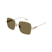 Gucci Square Metal Frame Sunglasses Yellow, Dam