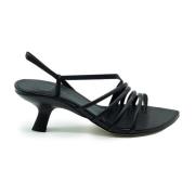 Vic Matié Asymmetriska Svarta Lädersandaler Black, Dam