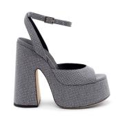 Vic Matié Denim Sandal med Mikronitar Gray, Dam