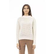 Alpha Studio Mock Neck Ribbad Tröja White, Dam