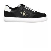 Calvin Klein Svarta Polyester Sportiga Sneakers med Snygg Print Black,...