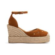 Unisa Kamel Mocka Klännings Espadrillos med Hampasula Brown, Dam