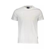 La Martina Vit Bomull T-Shirt, Kort Ärm, Crew Neck, Tryck, Logo White,...