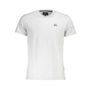La Martina Grå Bomull T-shirt med Brodyr och Tryck White, Herr