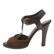 Yves Saint Laurent Vintage Pre-owned Laeder sandaler Brown, Dam