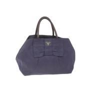 Prada Vintage Pre-owned Nylon handvskor Purple, Dam