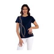 Liu Jo Klassisk T-shirt Blue, Dam