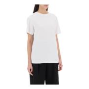 MM6 Maison Margiela Hybrid T-shirt med Ribbad Tanktoppinsats White, Da...