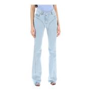 Mugler Flared Jeans Blue, Dam