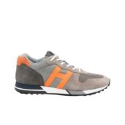 Hogan Taupe Suede H Orange Sneakers Orange, Herr