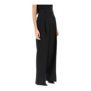Burberry Wide Trousers Black, Dam